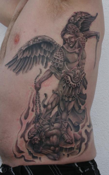 Tim Mcevoy - black and gray archangel tattoo